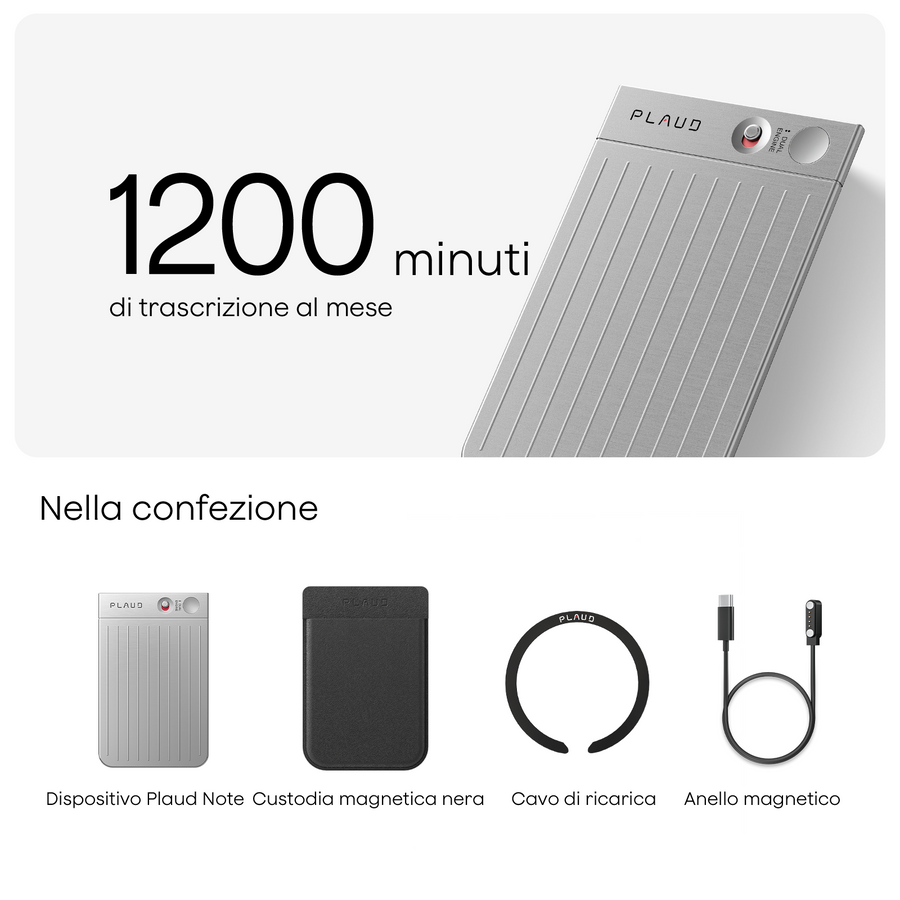 Plaud Note e Pro Piano IA Annuale
