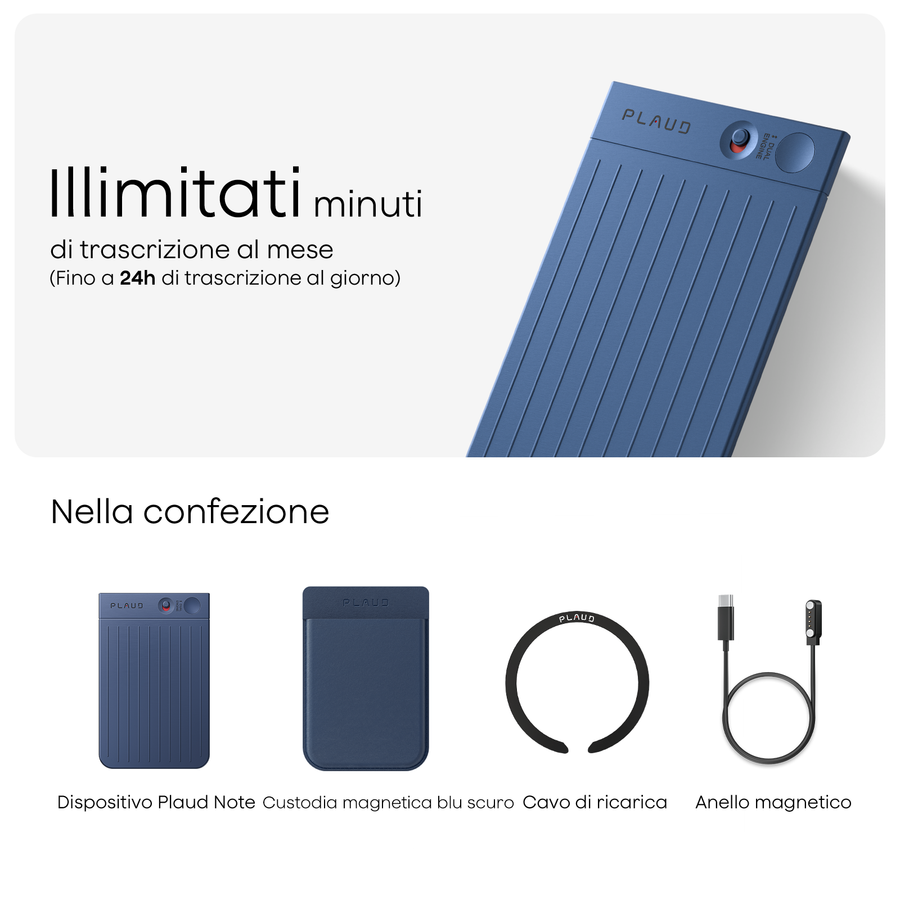 Plaud Note e Piano Annuale Illimitato AI
