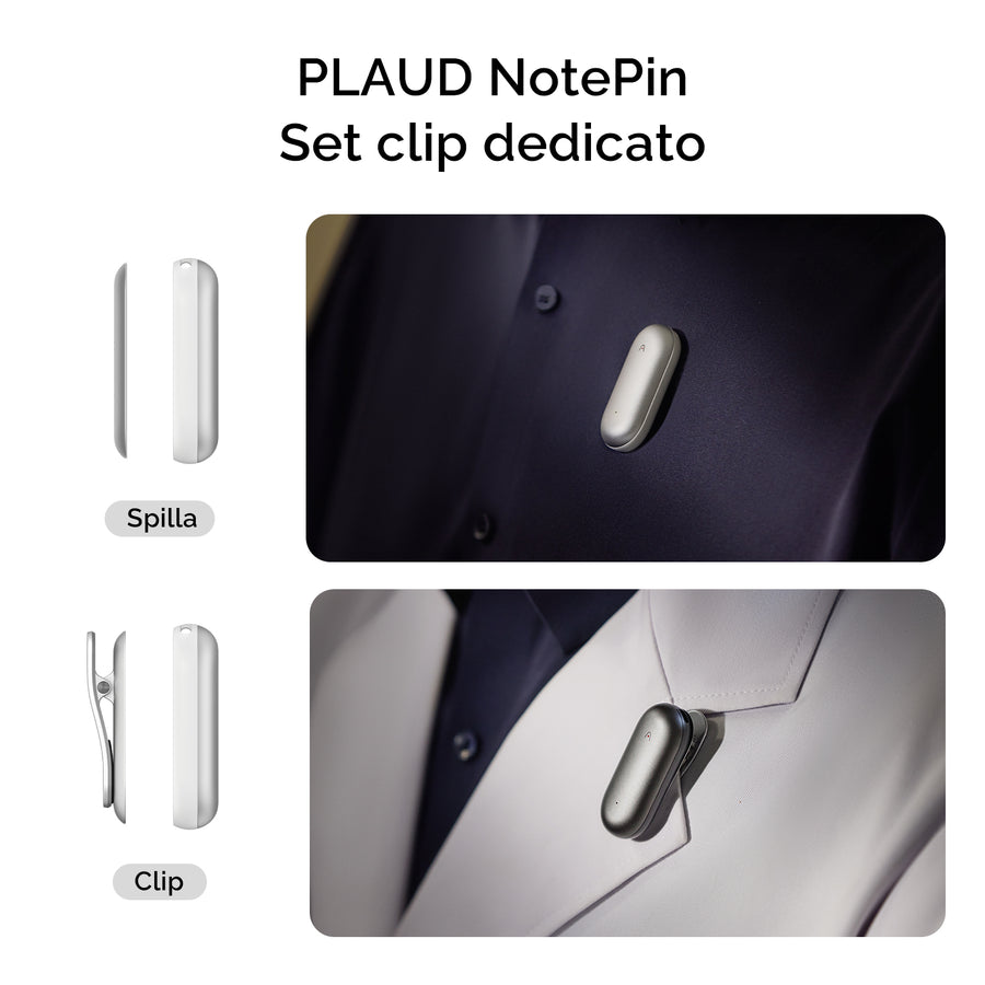 PLAUD NotePin Clip & Spilla Magnetica
