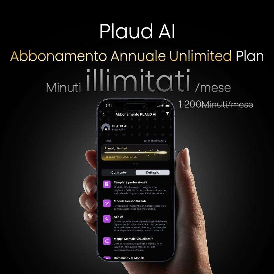 Abbonamento Annuale Illimitato Plaud AI