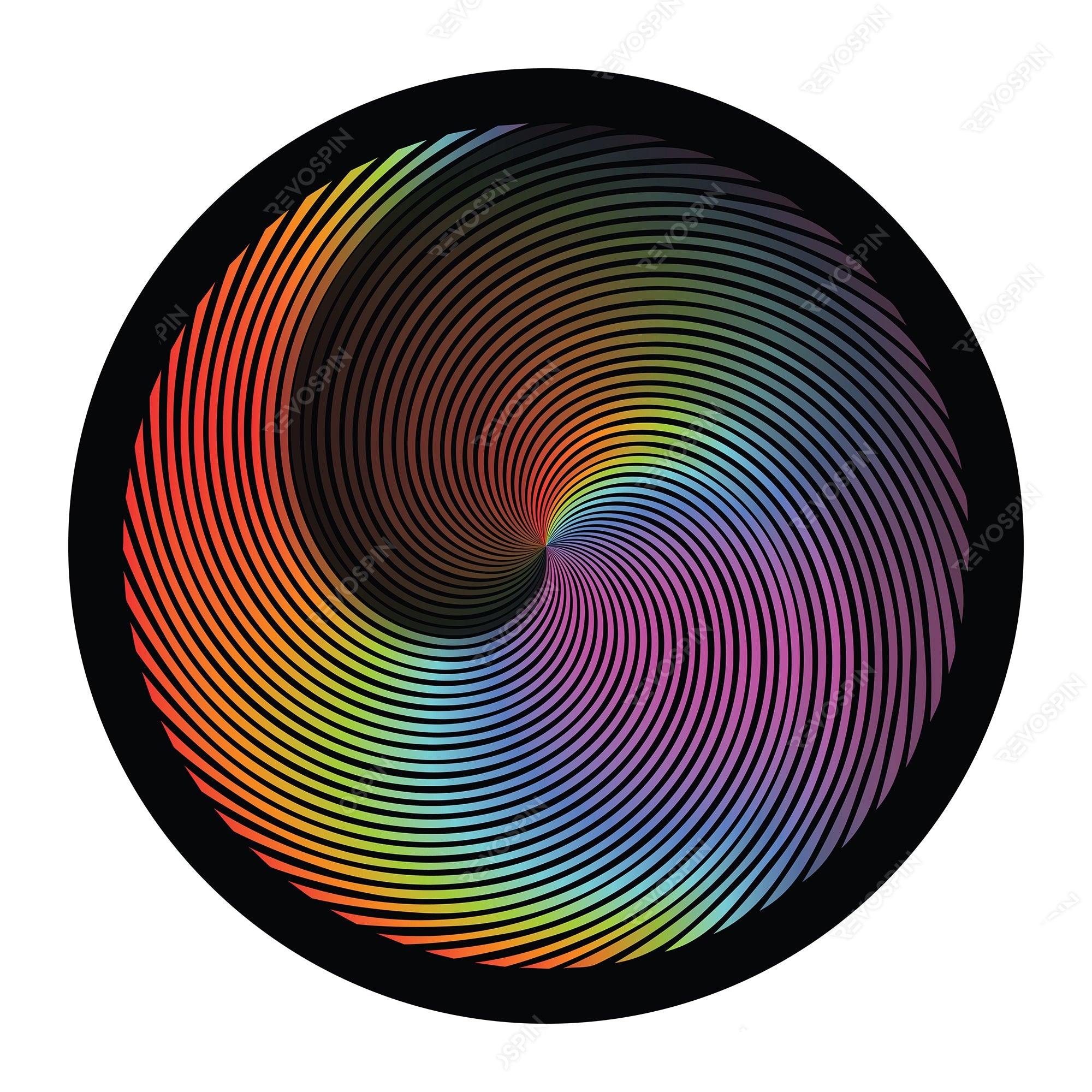 Rainbow Spiral  Vinyl Decal Print