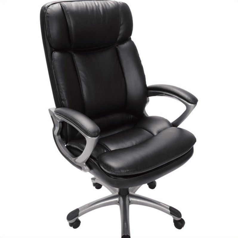 Serta Puresoft Faux Leather Big and Tall Executive Office Chair Black