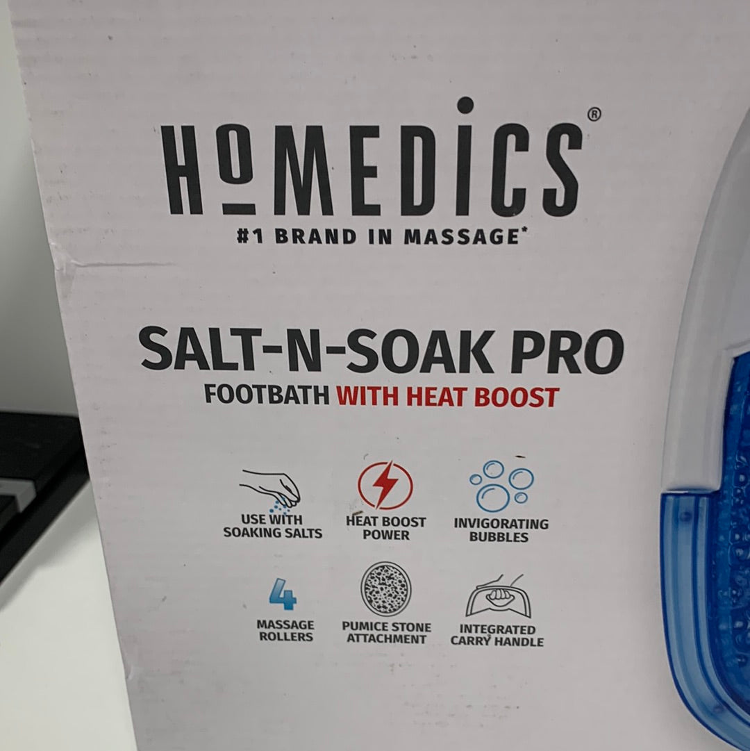 HoMedics Salt-N-Soak Pro Foot Spa with Heat Boost Invigorating Bubbles