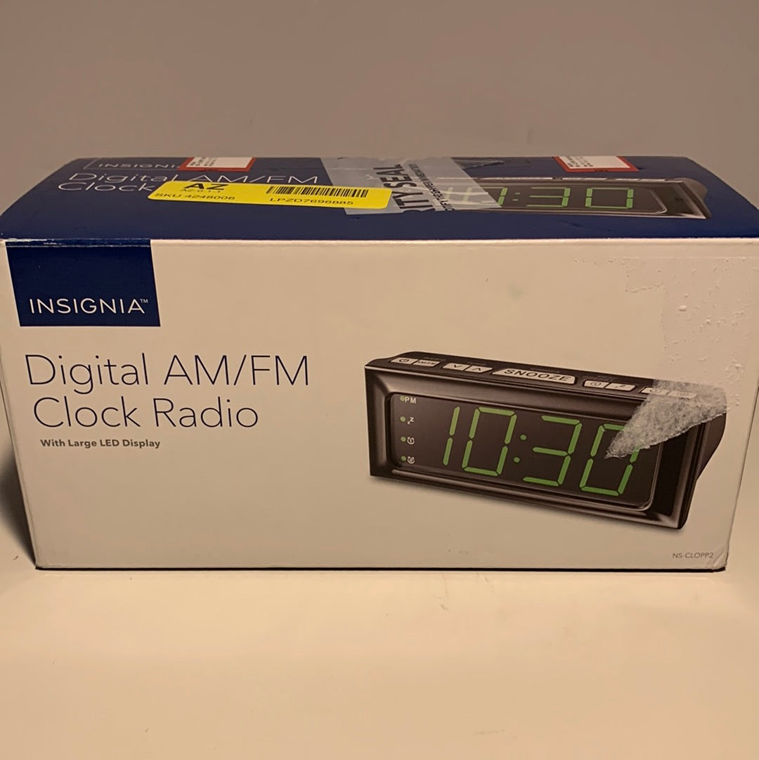 Insignia - Digital AM/FM Dual-Alarm Clock - Black