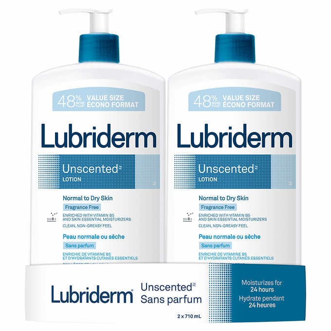 Lubriderm Unscented Lotion 2 x 710 mL great value