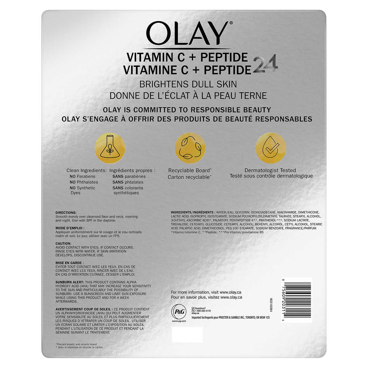 Olay Regenerist Vitamin C + Peptide 24 Face Moisturizer-  2 x 50 mL