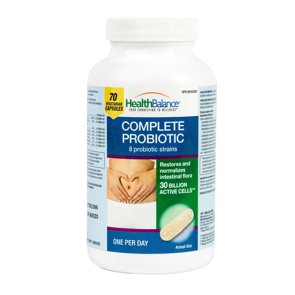 Health Balance Complete Probiotic - 8 Strains - 30 Billion Active Cells - 70 capsules