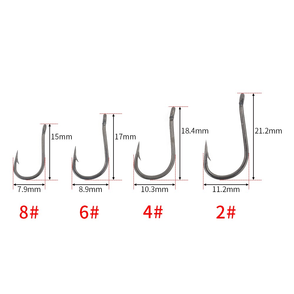 HIRISI 100pcs Coating Stainless Steel Fishing Hooks