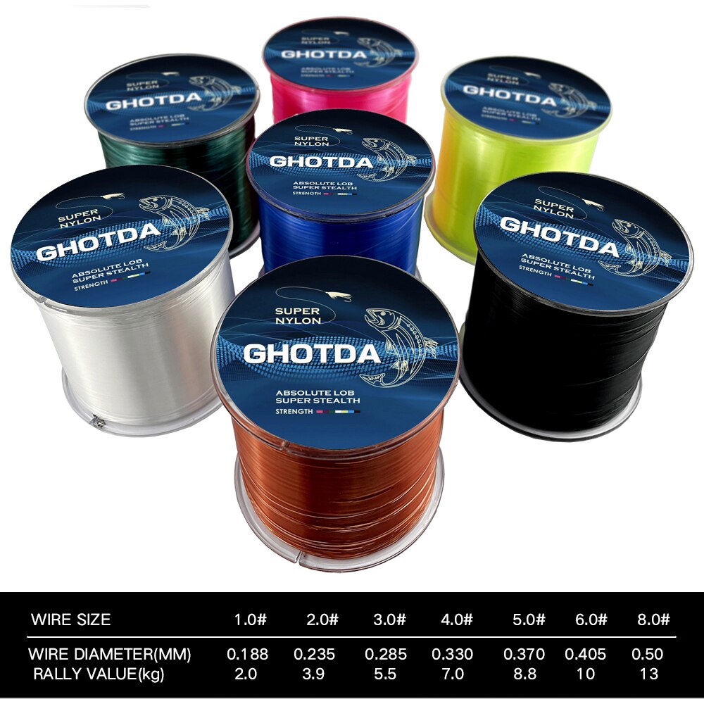 GHOTDA Nylon Fishing Line 500M