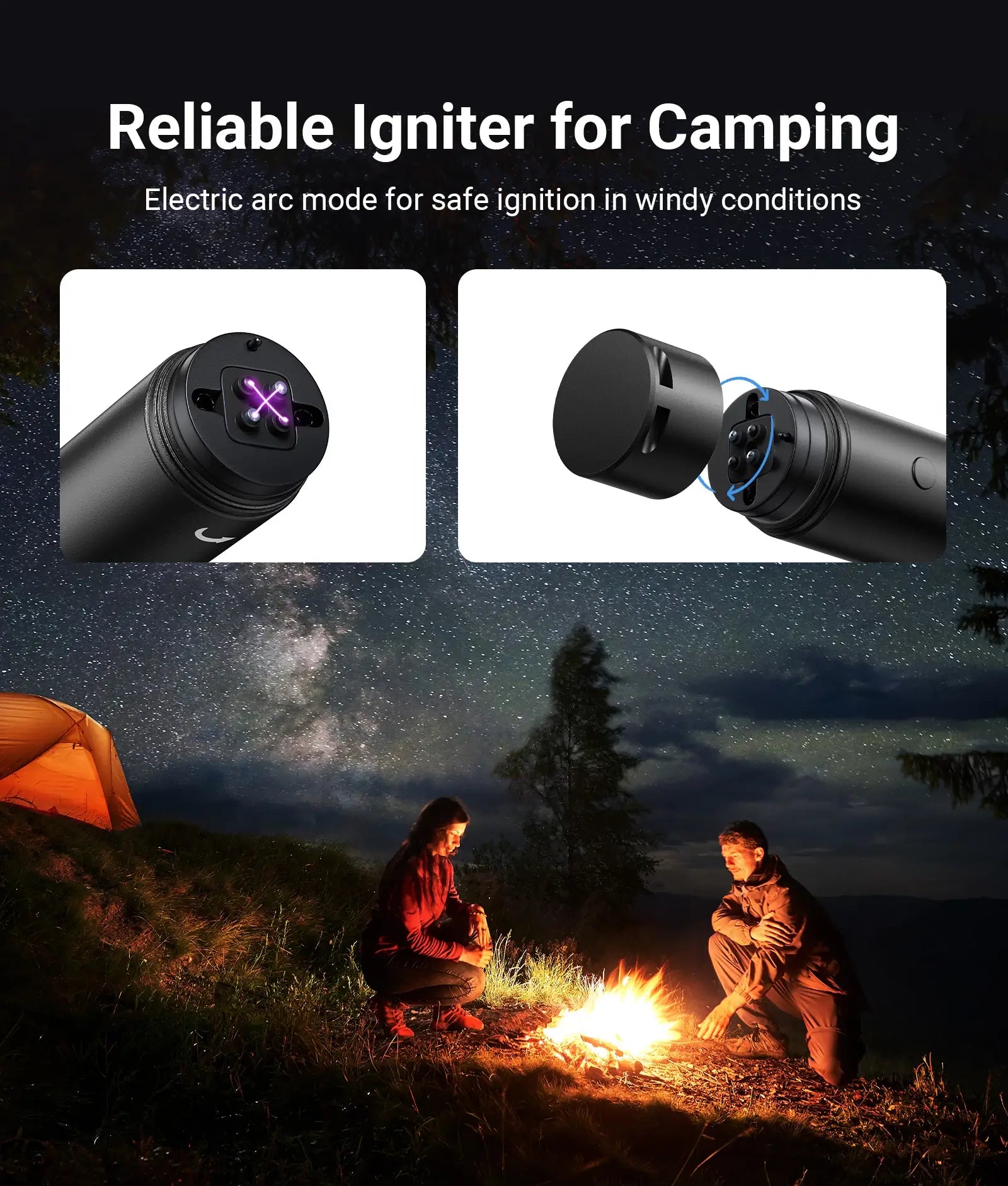 Multifunctional Rechargeable LED Flashlight High Lumens for Camping