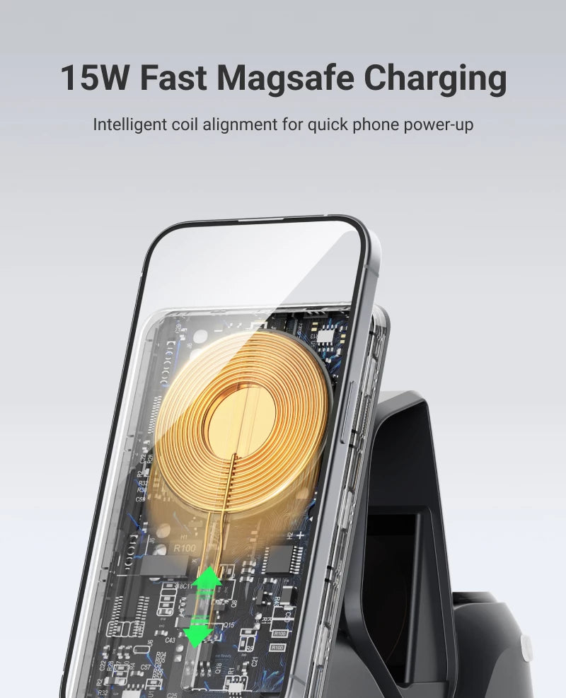 Forklift Inspired 3-in-1 Wireless Charging Station with Clock & Ambient Light