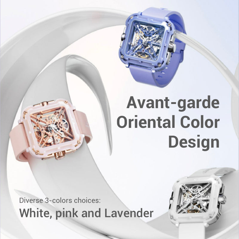 Avant-garde Oriental Color Design Personalized tri-color, white, pink and lavender