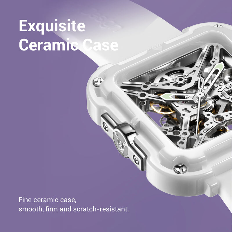 Exquisite Ceramic Case Fine ceramic case, smooth, firm and scratch-resistant.