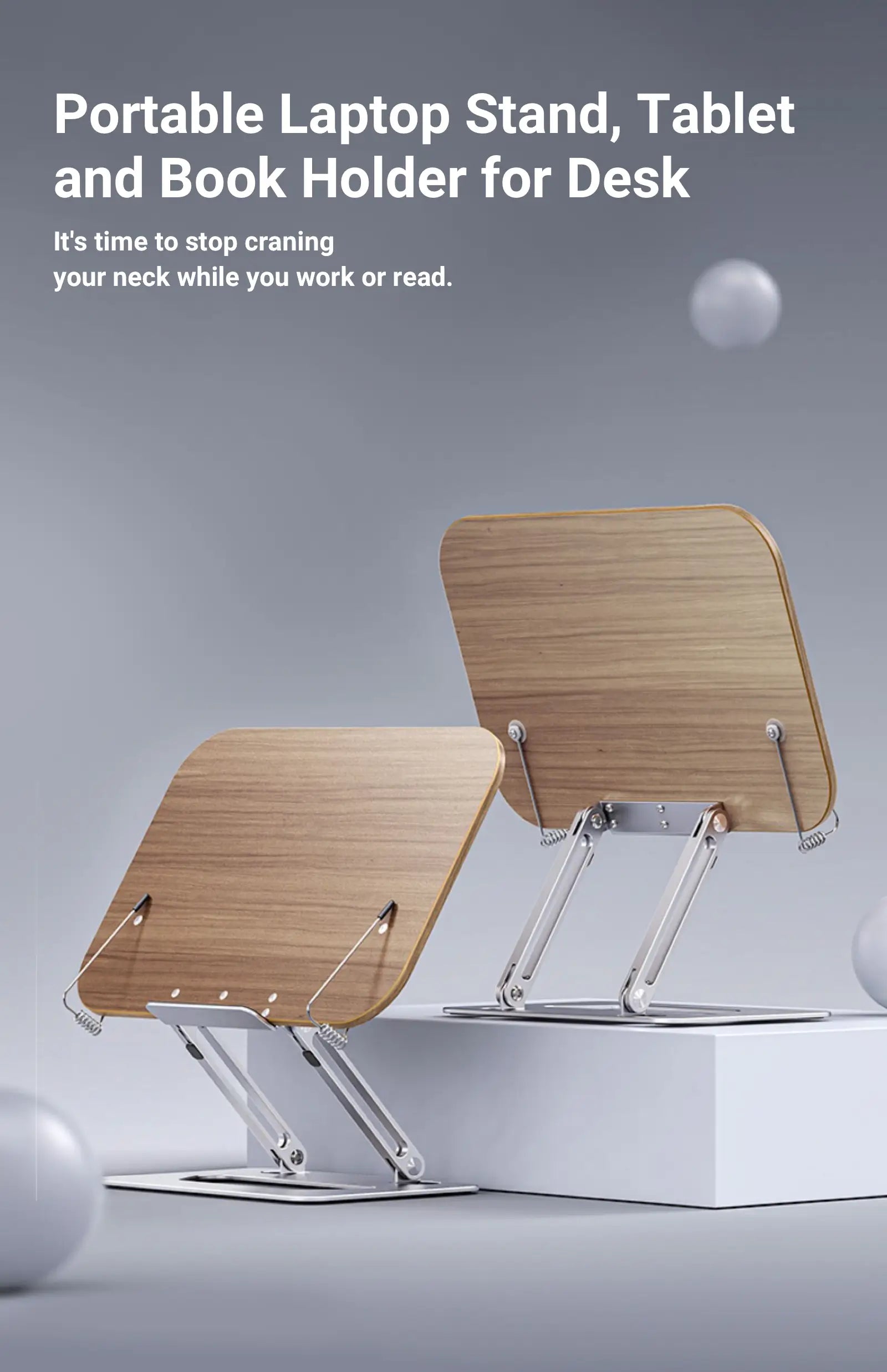 Portable Laptop Stand Tablet and Book Holder for Desk