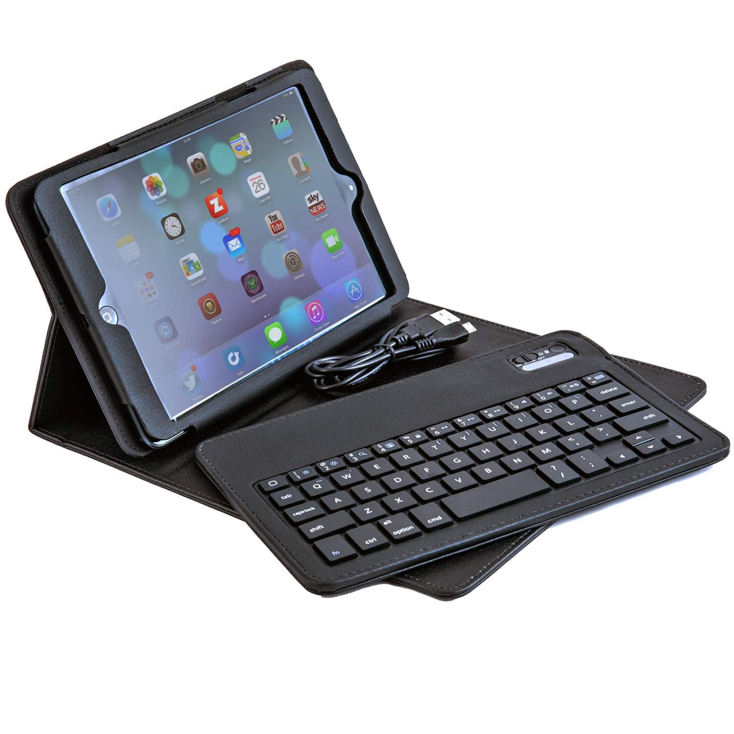 Vegan Leather Folio Case with Bluetooth? Keyboard for iPad Mini 1, 2, 3 & 4 (KX101)