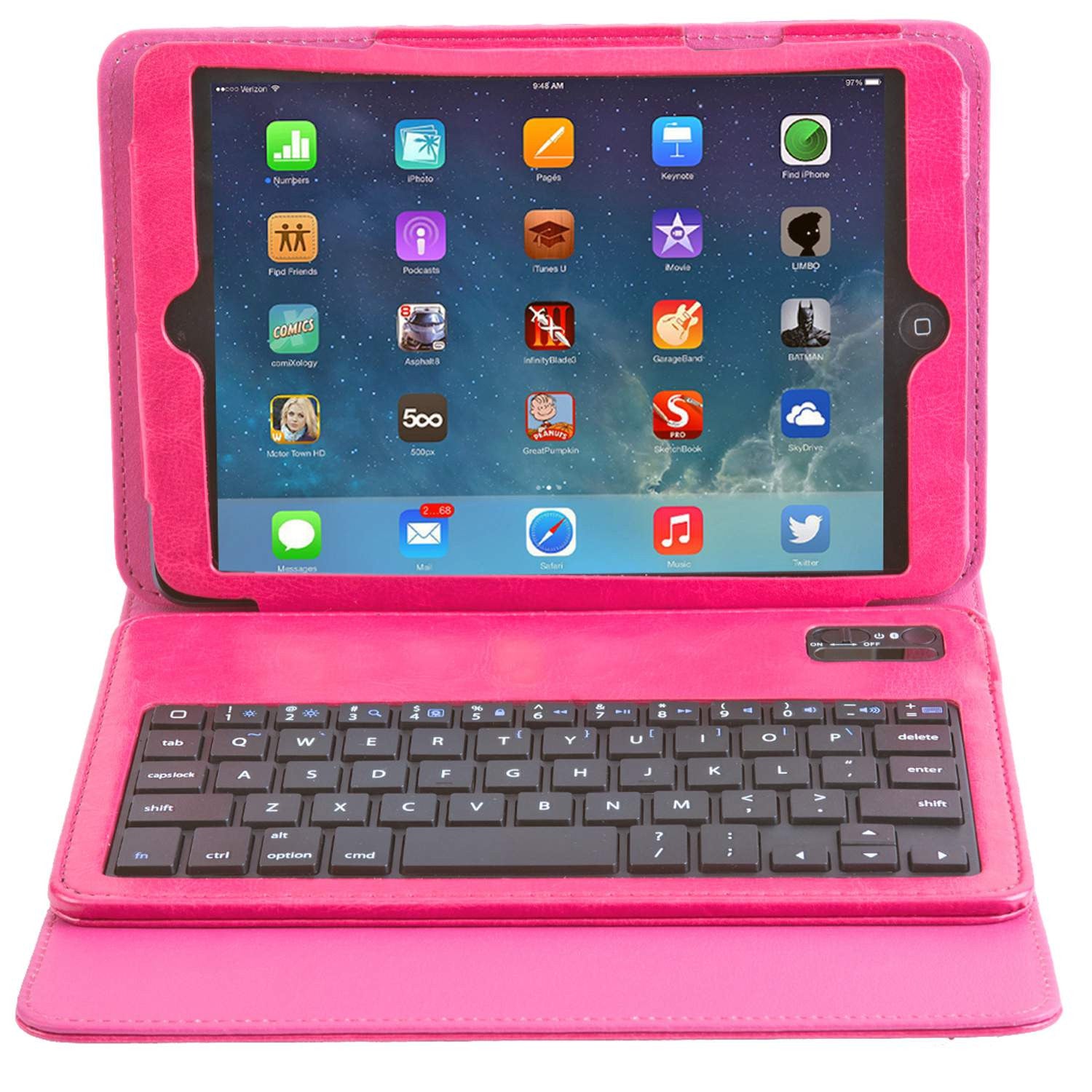 Vegan Leather Folio Case with Bluetooth? Keyboard for iPad Mini 1, 2, 3 & 4 (KX101)