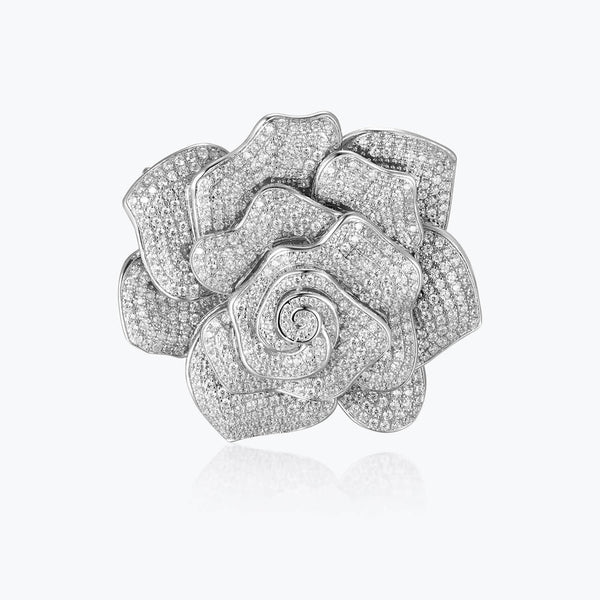 Pave Rose Corsage Strap Bracelet