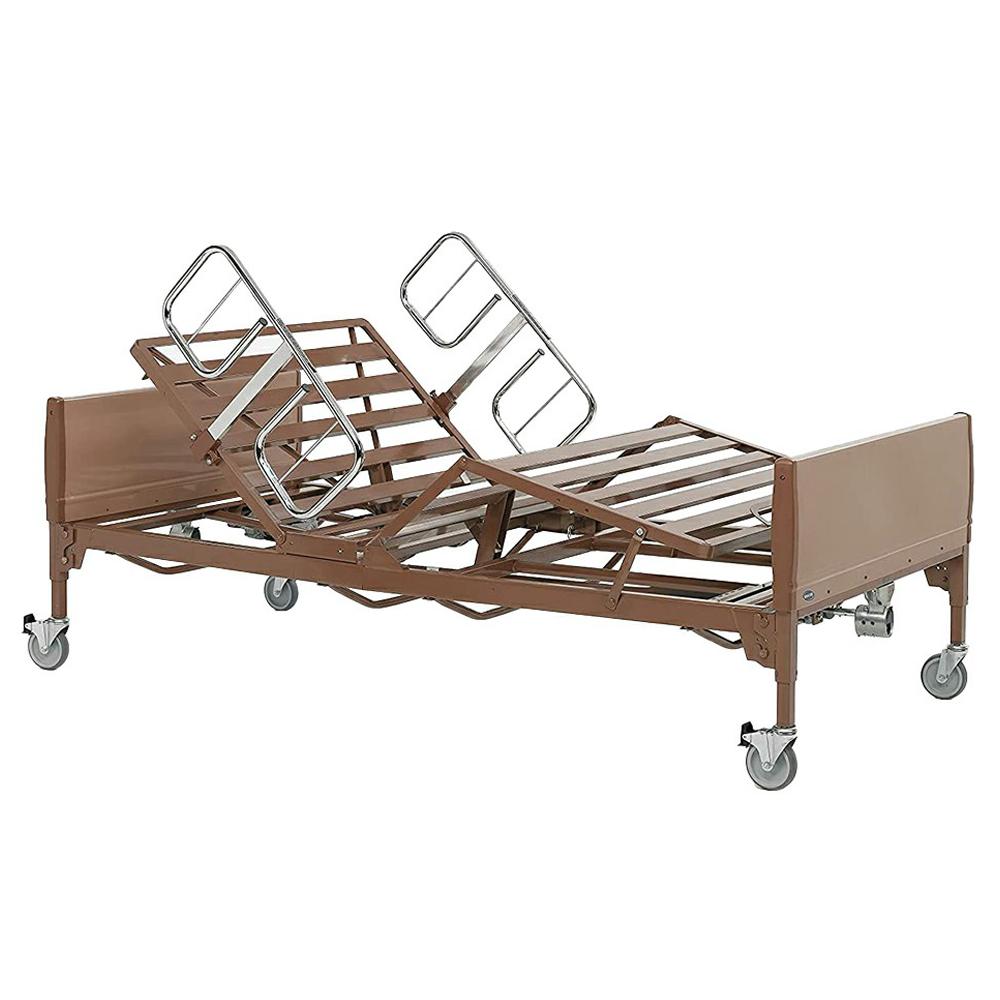 Invacare Heavy-Duty Full-Electric Bariatric Bed with Half Length Rail and Foam Mattress