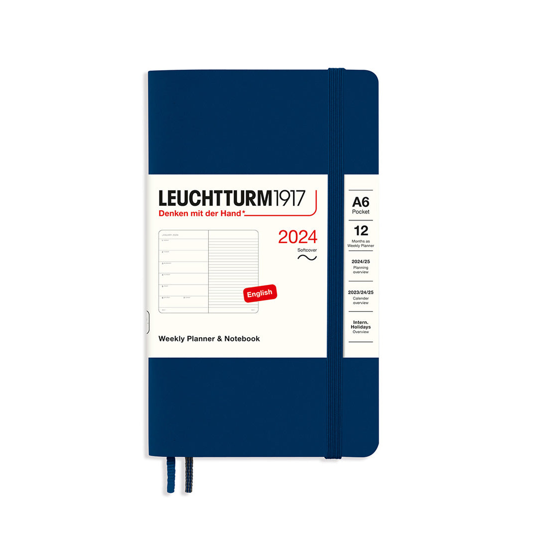 LEUCHTTURM1917 Weekly Planner & Notebook Softcover Pocket A6 2024 Navy