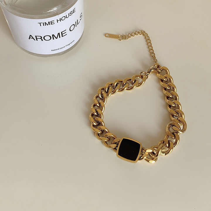 Black Gemstone Necklace And Bracelet