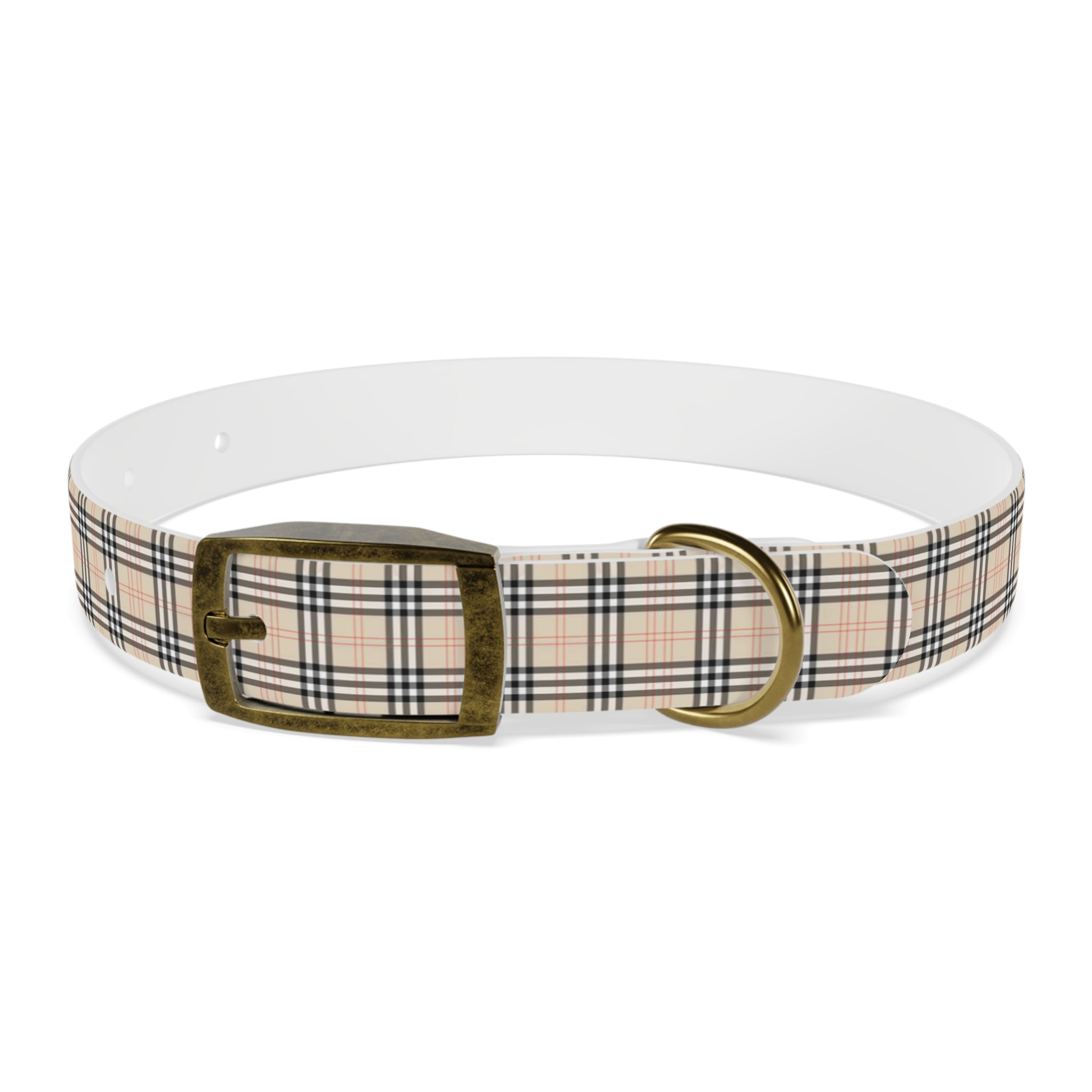 Tan Plaid Dog Collar Design 1