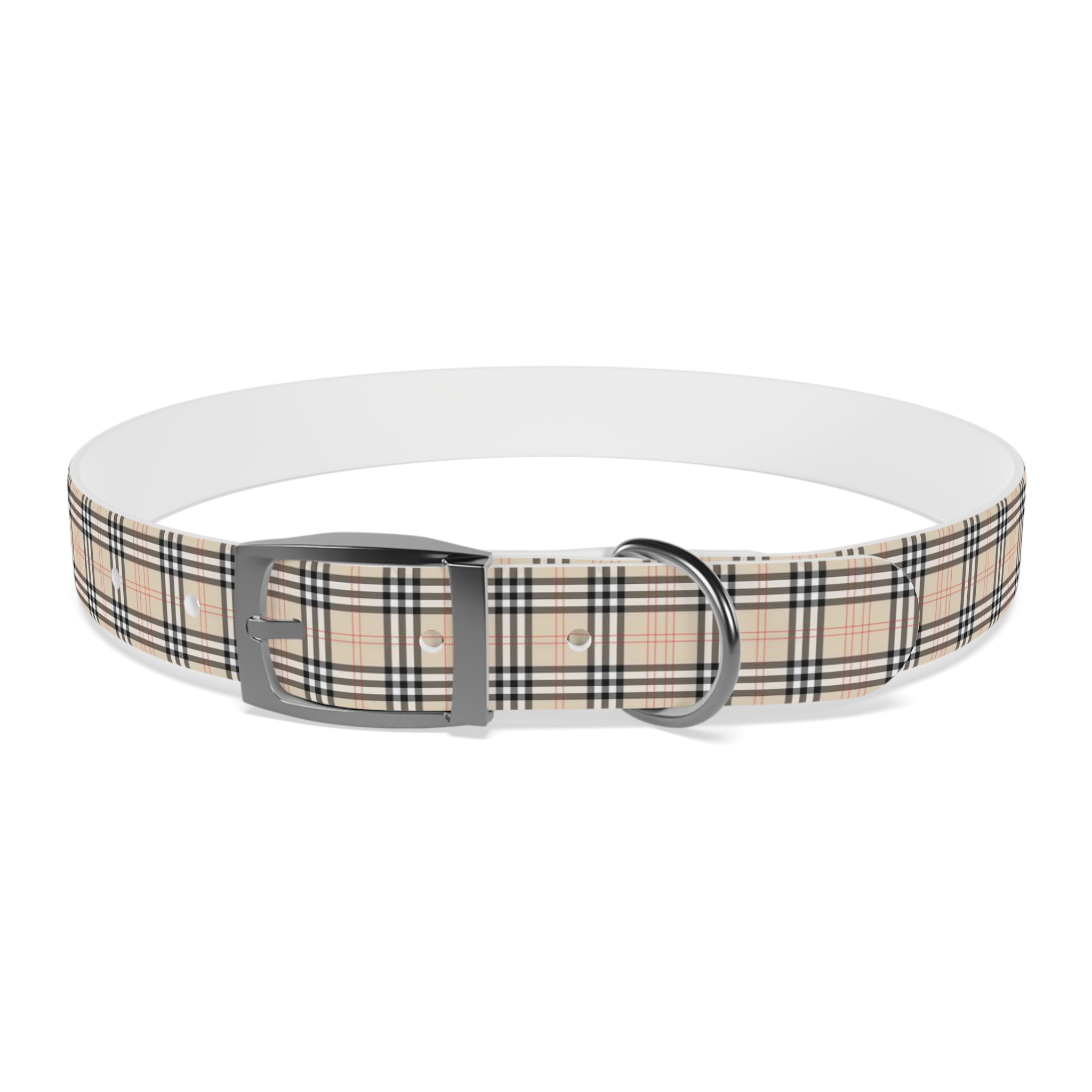 Tan Plaid Dog Collar Design 1