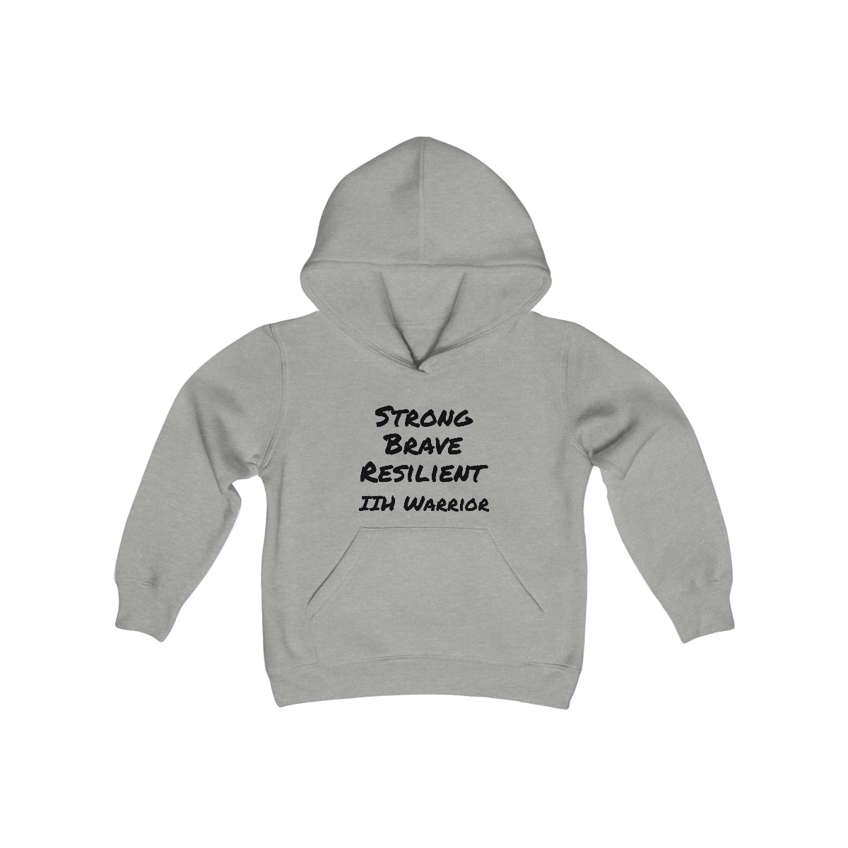 Brave- Strong- Resilient - IIH Warrior - Youth Heavy Blend Hooded Sweatshirt