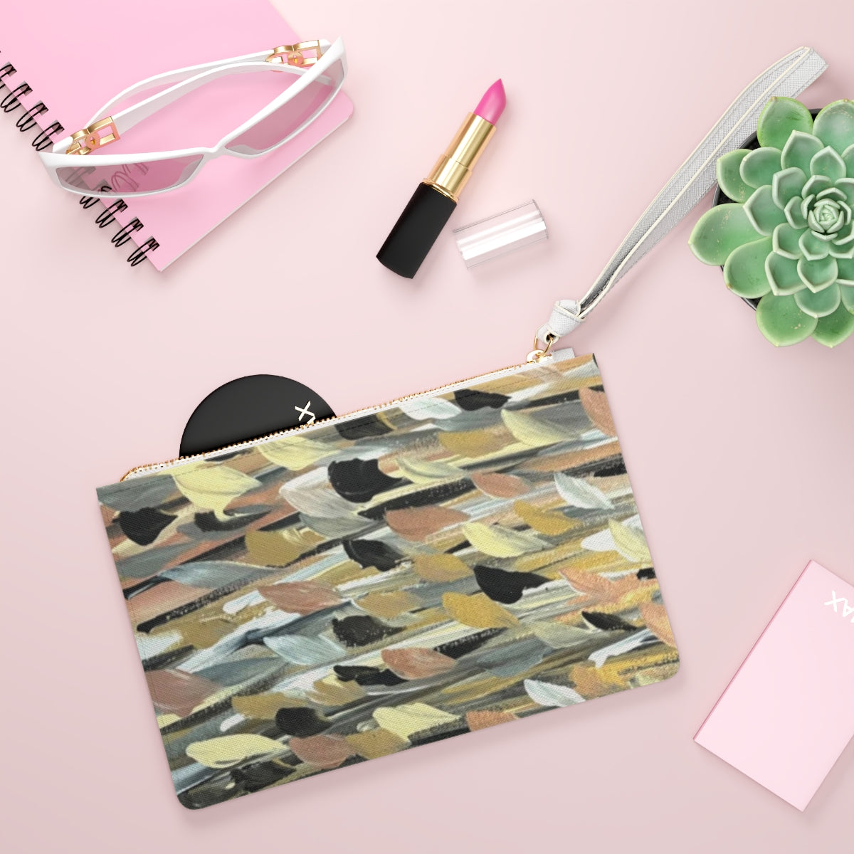 The Rose Gold Brushstrokes Clutch Bag