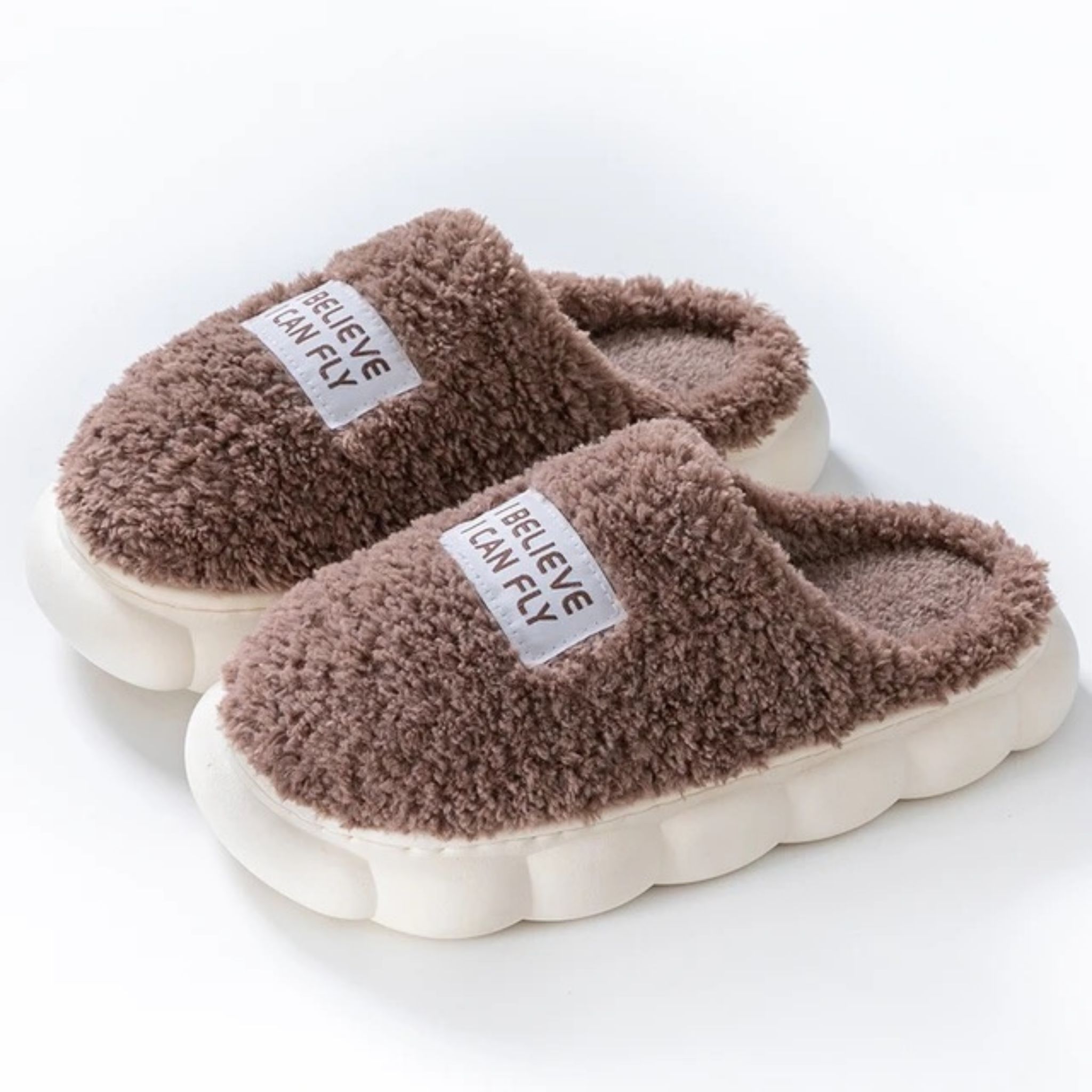 GRW Women Slippers Warm Non-slip Slip On Arch-support Fluffy Home