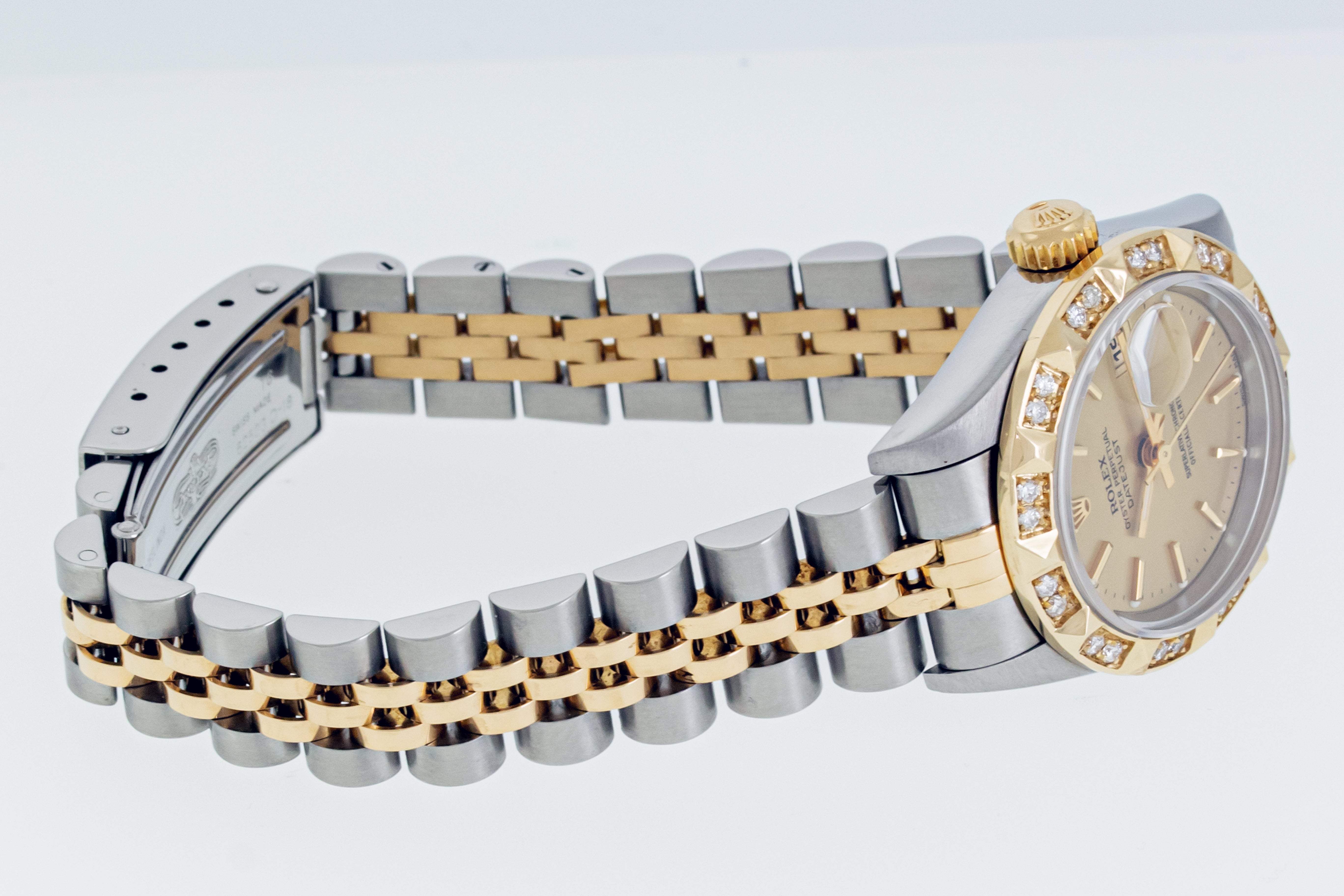 Rolex Lady Datejust Watch 79173 Steel and 18K Gold Champagne Diamond Bezel Watch