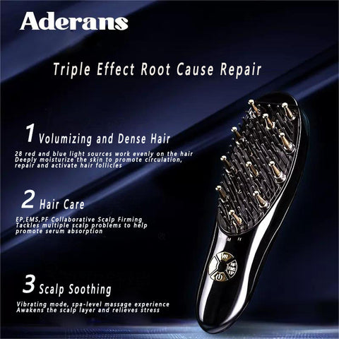 ADERANS 愛德蘭LED光波魅力髮梳生髪+净化頭皮養護頭皮舒緩頭皮豐盈秀髮