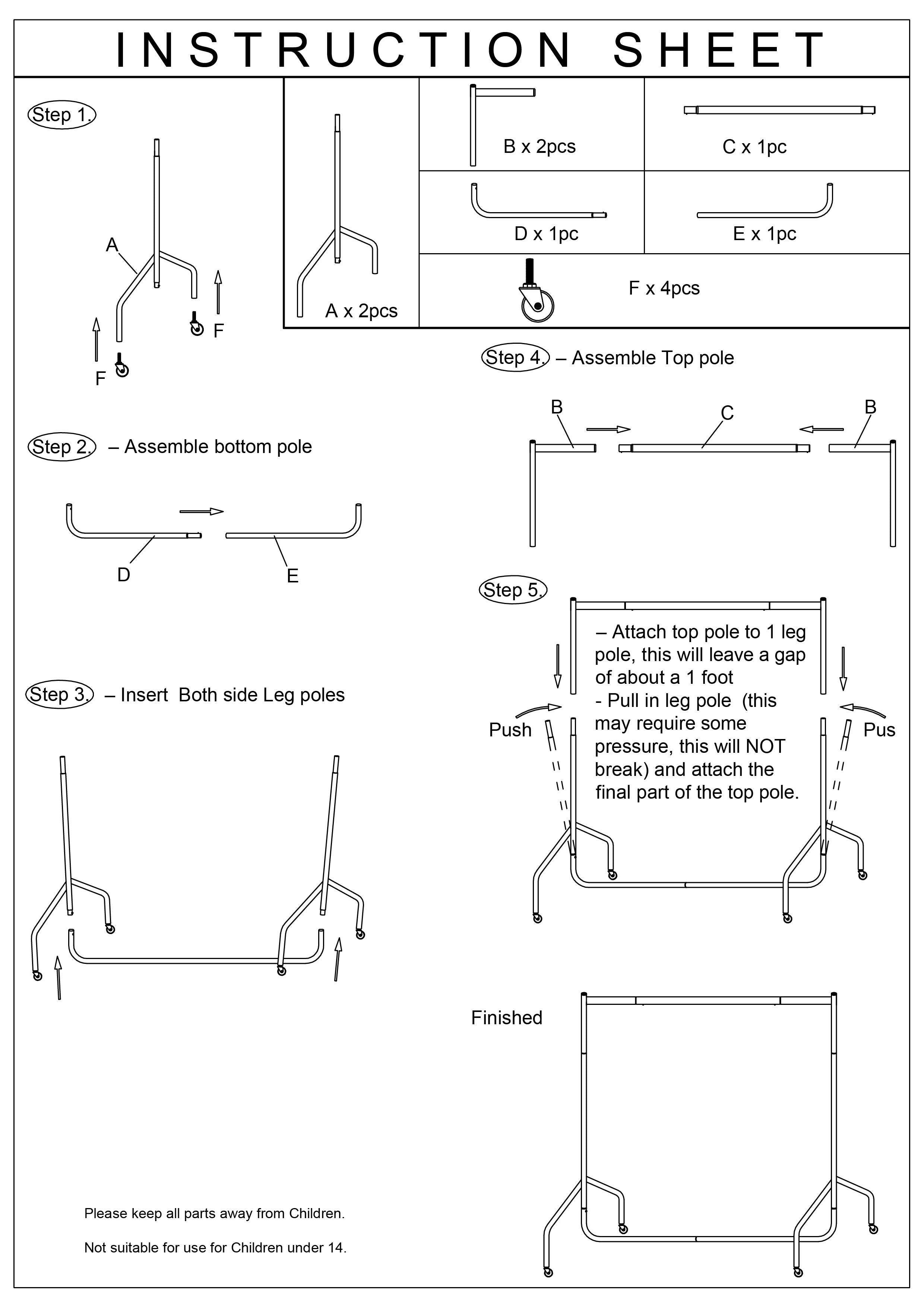 Nefoso Heavy-Duty Clothes Rack, 71x17.6x60in, 4 Wheels, 300lbs Capacity ...