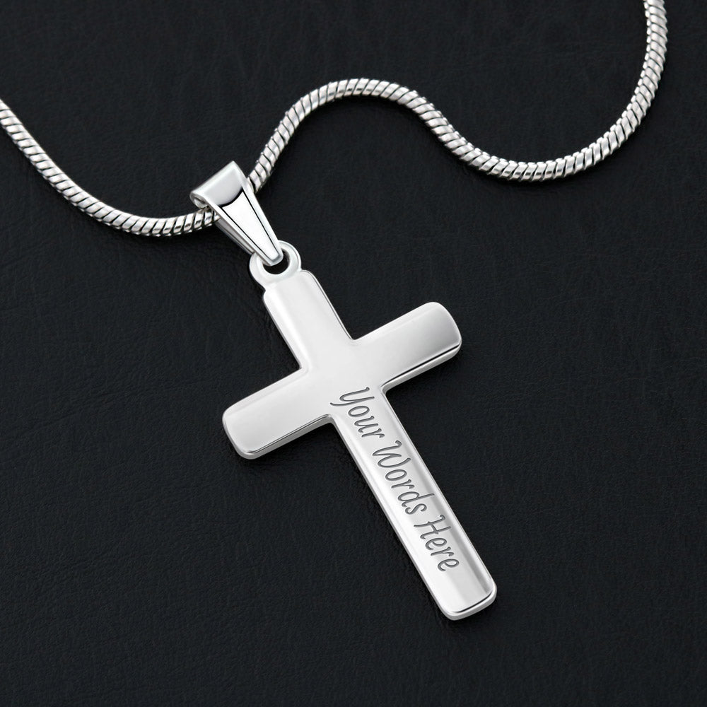 Personalized Cross Necklace - Amazing Grace