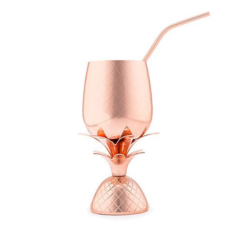 Rose Gold Pineapple Cocktail Tumbler