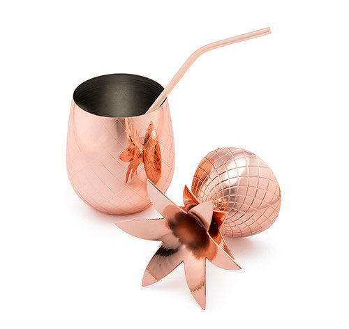 Rose Gold Pineapple Cocktail Tumbler