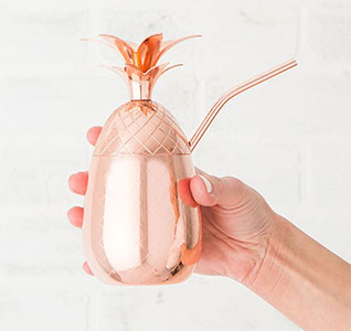 Rose Gold Pineapple Cocktail Tumbler