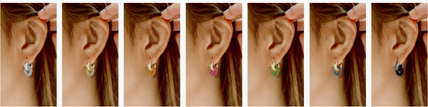 wear on different color earrings model show