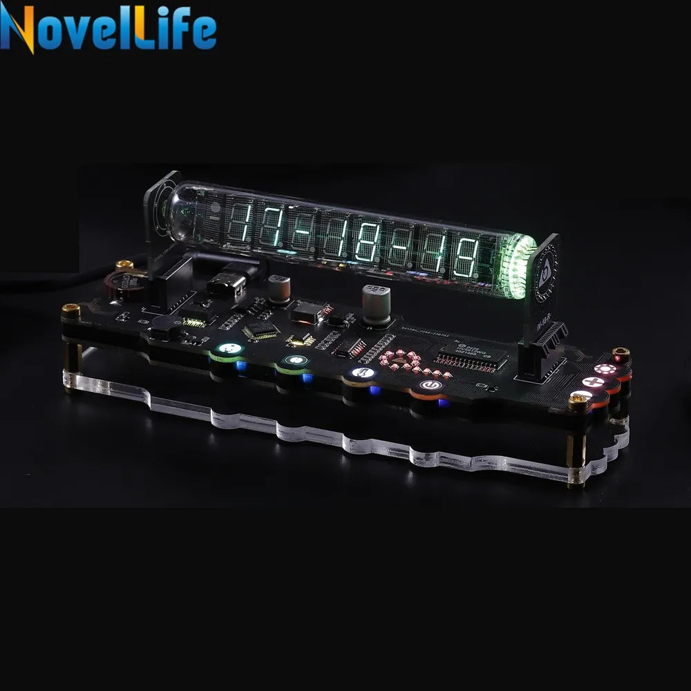 NovelLife Tube Clock, Digital Calendar Stopwatch 6 Bit LCD