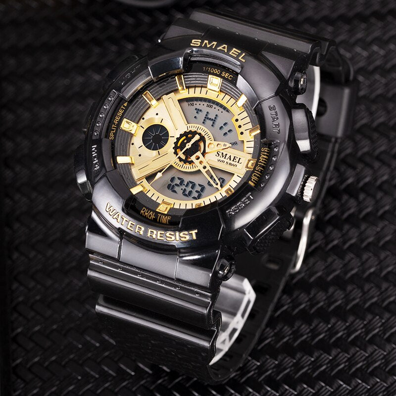 SMAEL Top Brand Men's Watches Luxury LED Sport Waterproof Military Watch Men Casual Digital Chronograph Clock Relogios Masculino
