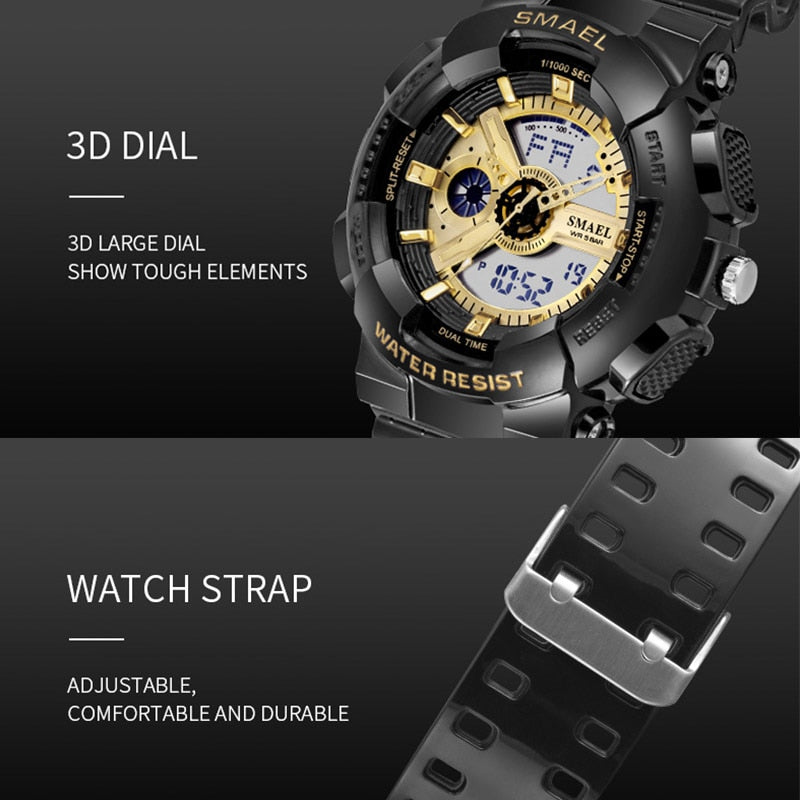 SMAEL Brand Fashion Women Digital Watch Sport Waterproof Multifunction Wristwatch Ladies Watches Female Clock relogio feminino