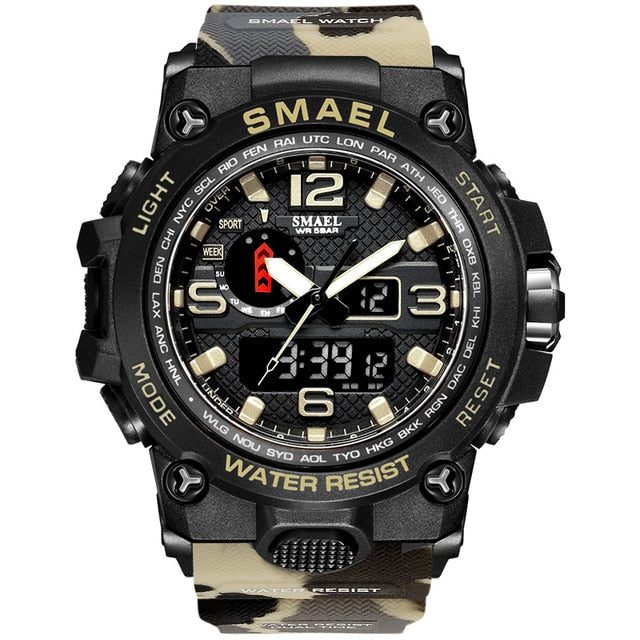 SMAEL1545D Sport Watch For Men Army LED Waterproof Watches Men's Top Luxury Brand Digital Quartz WristWatch Male wrist Stopwatch