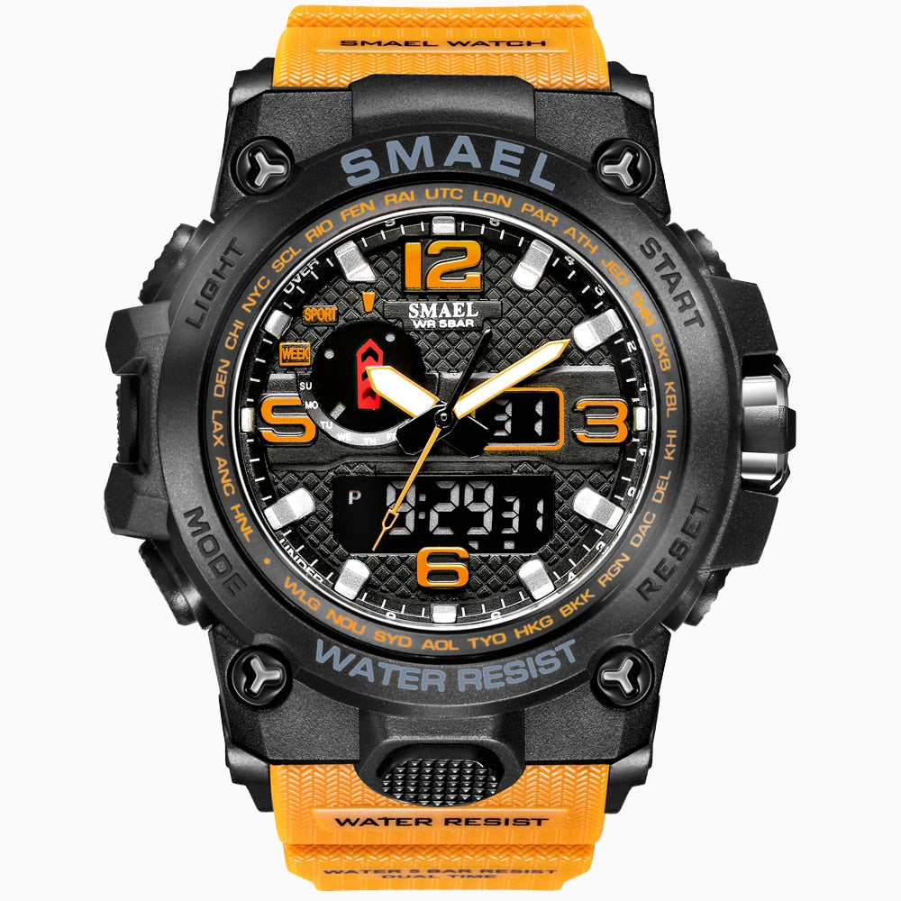 SMAEL1545D Sport Watch For Men Army LED Waterproof Watches Men's Top Luxury Brand Digital Quartz WristWatch Male wrist Stopwatch