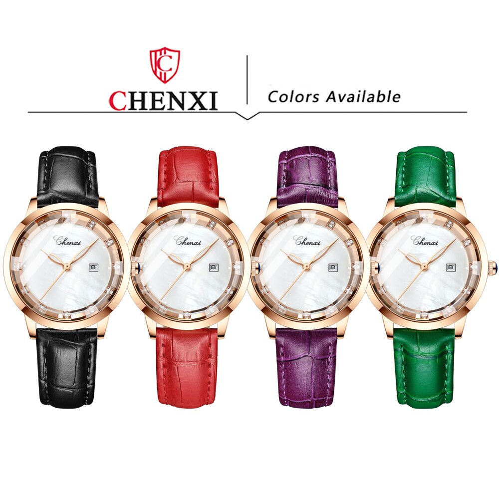CHENXI Women Watch Brand Luxury Casual Leather Lady Waterproof Clock Women's Wristwatch Analog  Quartz Watch Relogio Feminino