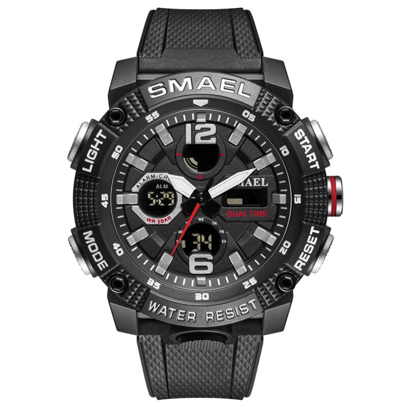 SMAEL Military Sport Watch Men Dual Display Waterproof Top Brand Luxury Digital Quartz Clock Male Wrist Watch Relogio Masculino