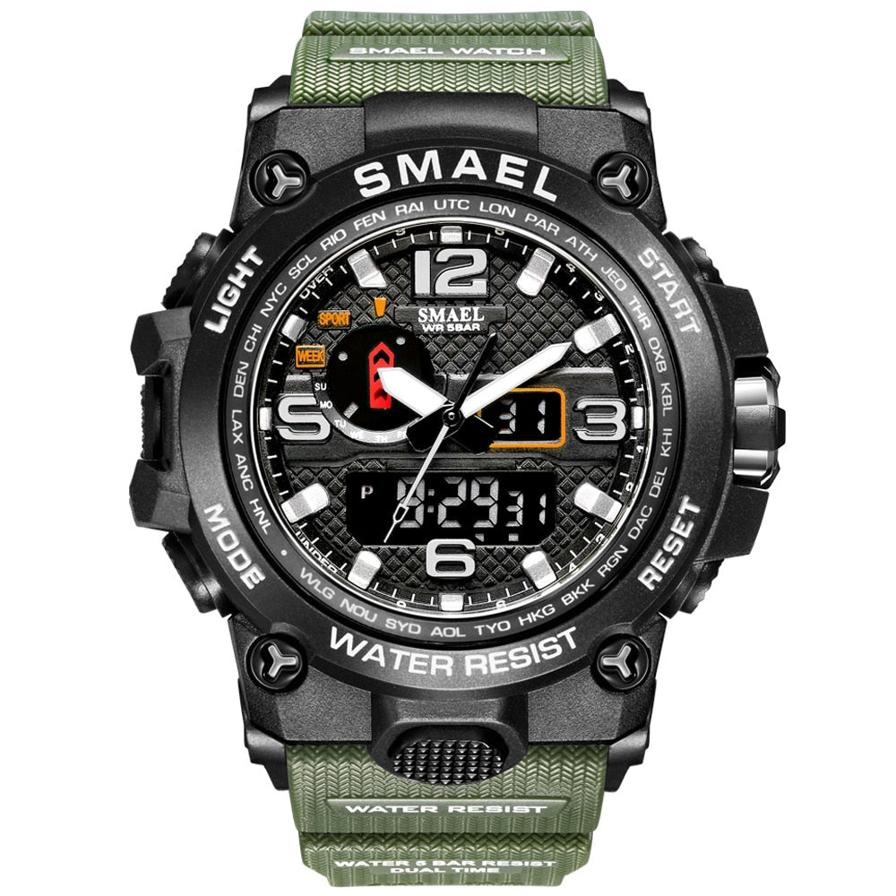 SMAEL1545D Sport Watch For Men Army LED Waterproof Watches Men's Top Luxury Brand Digital Quartz WristWatch Male wrist Stopwatch