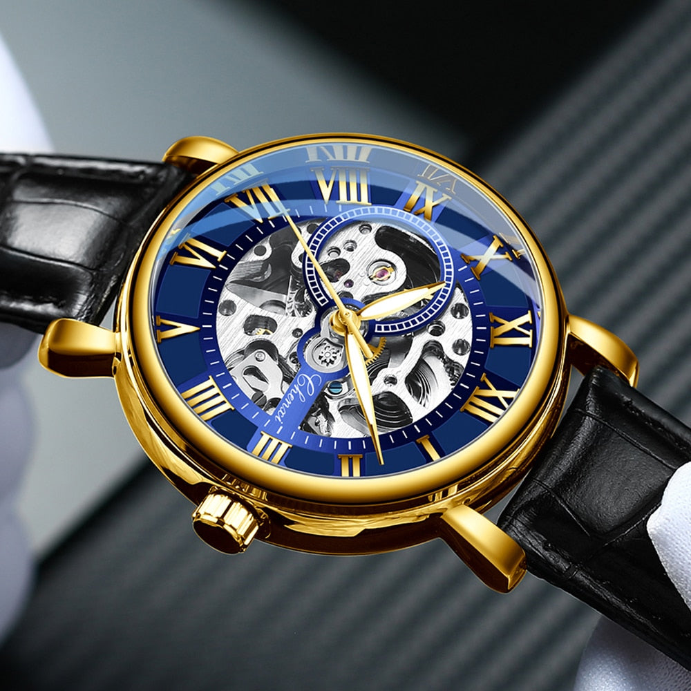 CHENXI Luxury Mens Mechanical Wristwatch Waterproof Automatic Tourbillon Skeleton Watch Men Leather Business Clock Reloj Hombre