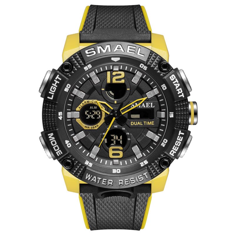 SMAEL Military Sport Watch Men Dual Display Waterproof Top Brand Luxury Digital Quartz Clock Male Wrist Watch Relogio Masculino