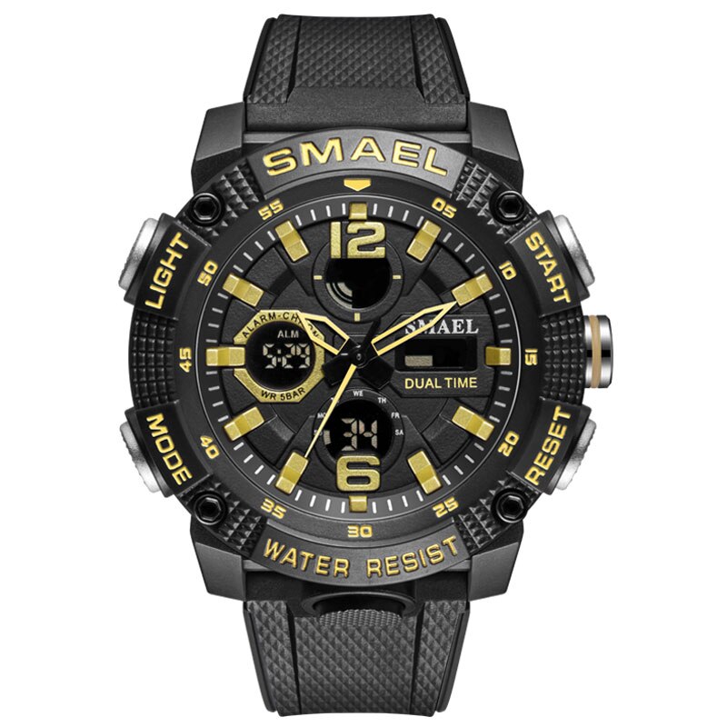 SMAEL Military Sport Watch Men Dual Display Waterproof Top Brand Luxury Digital Quartz Clock Male Wrist Watch Relogio Masculino