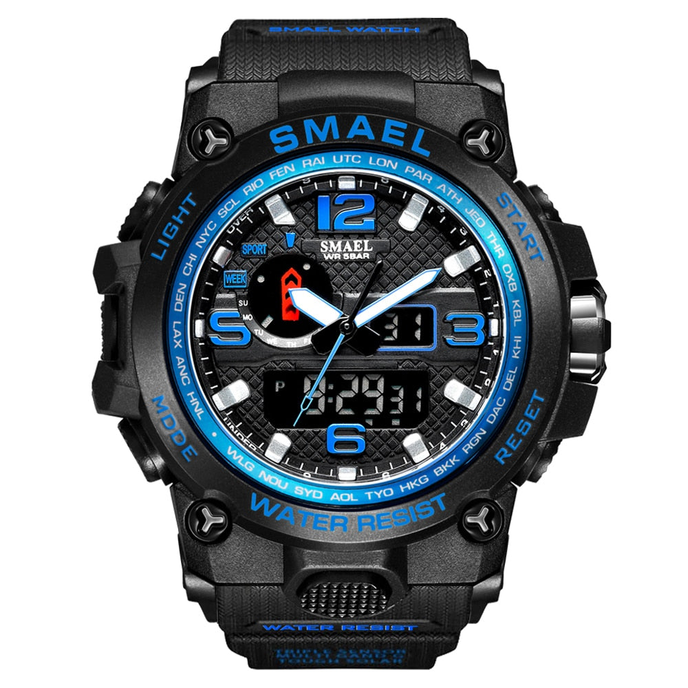 SMAEL1545D Sport Watch For Men Army LED Waterproof Watches Men's Top Luxury Brand Digital Quartz WristWatch Male wrist Stopwatch