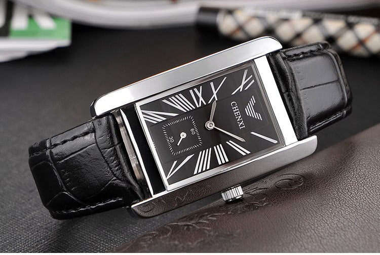 CHENXI High Quality Men Black Lleather Quartz Movement Male Watches Business Casual Style Watch Men&Women Clock Gift Wristwatch